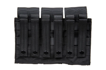 Potrójna ładownica na magazynki typu M4/M16 Specna Arms z klapą Czarna