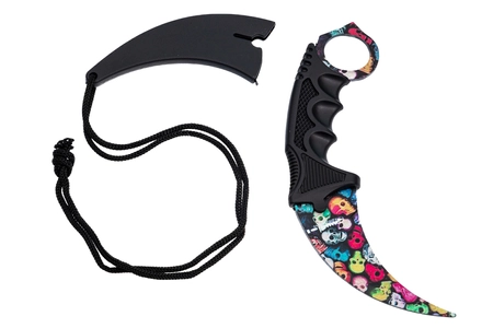 Karambit Funky Skull, nieostry + pokrowiec