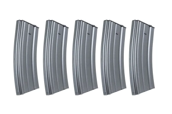 Zestaw 5 sztuk metalowych magazynków typu real-cap 30 kulek Specna Arms Szary