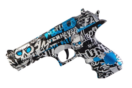 Dwa pistolety sprężynowe na żelowe kulki - graffiti