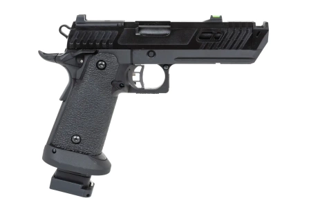 Pistolet ASG SRC Dark Viper DUAL POWER z walizką transportową i magazynkiem green gas Czarny