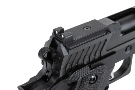Pistolet ASG SRC Dark Viper DUAL POWER z walizką transportową i magazynkiem green gas Czarny