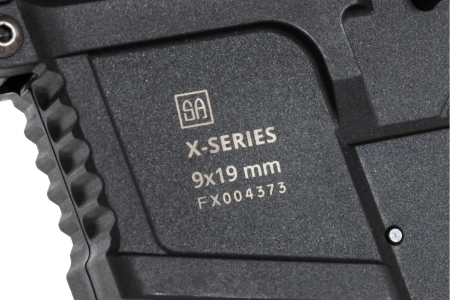 Pistolet maszynowy ASG Specna Arms SA-FX01 FLEX™ HAL ETU Czarny z pomarańczowym urządzeniem wylotowym