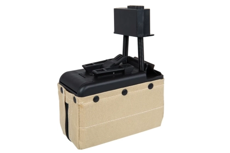 Elektryczny magazynek pudełkowy A&K na 2000 kulek do replik typu M249 Tan