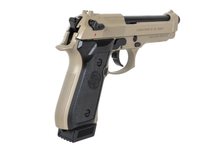 Pistolet ASG ICS BLE-BM9 Dual Power Half-Tan (z magazynkiem na CO2)
