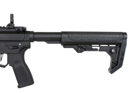 Pistolet maszynowy ASG Specna Arms SA-FX02 FLEX™ HAL ETU Czarny z pomarańczowym urządzeniem wylotowym