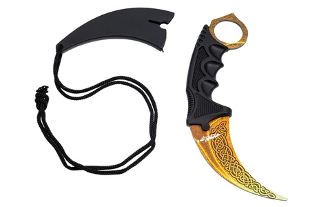Karambit Tiger stripes, nieostry + pokrowiec