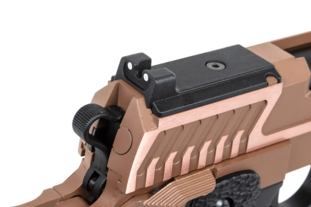 Pistolet ASG SRC Sahara Viper DUAL POWER z walizką transportową i magazynkiem green gas Flat Dark Earth