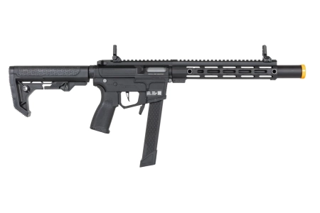 Pistolet maszynowy ASG Specna Arms SA-FX02 FLEX™ HAL ETU Czarny z pomarańczowym urządzeniem wylotowym