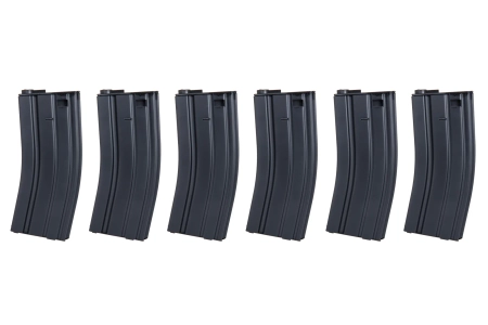 Zestaw 6 magazynków SRC Low-Cap do replik M4 na 70 kulek Czarny