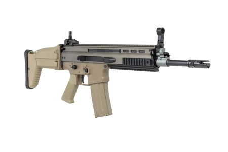 Karabinek szturmowy ASG Cybergun x FN HERSTAL SCAR-L z walizką transportową Tan