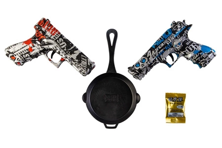 Dwa pistolety sprężynowe na żelowe kulki - graffiti