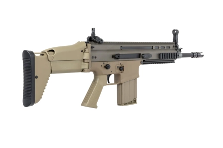Karabinek szturmowy ASG Cybergun x FN HERSTAL SCAR-H z walizką transportową Tan