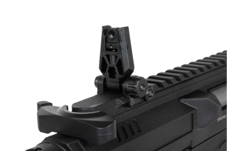 Pistolet maszynowy ASG Specna Arms SA-FX01 FLEX™ HAL ETU Half-Tan z pomarańczowym urządzeniem wylotowym