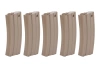 Zestaw 5 Magazynków Mid-Cap SRC do AR/M4 na 140 kulek Tan + speedloader