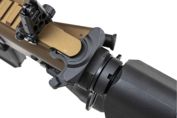 Karabinek ASG Specna Arms RRA SA-E24 HAL ETU™ Chaos Bronze z pomarańczowym urządzeniem wylotowym