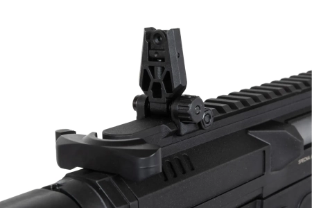 Pistolet maszynowy ASG Specna Arms SA-FX02 FLEX™ HAL ETU Czarny z pomarańczowym urządzeniem wylotowym