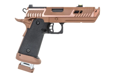Pistolet ASG SRC Sahara Viper DUAL POWER z walizką transportową i magazynkiem CO2 Flat Dark Earth
