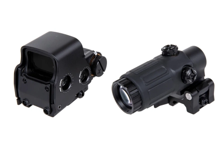 Zestaw kolimatora WADSN typu XTO z magnifierem typu T33 Czarny