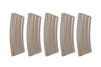 Zestaw 5 sztuk metalowych magazynków typu real-cap 30 kulek Specna Arms Flat Dark Earth