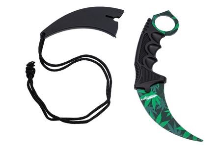 Karambit Ganja skin, nieostry + pokrowiec