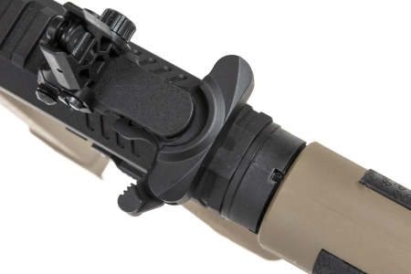 Pistolet maszynowy ASG Specna Arms SA-FX01 FLEX™ HAL ETU Half-Tan z pomarańczowym urządzeniem wylotowym