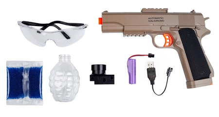 Pistolet elektryczny na żelowe kulki Colt 1911 - tan