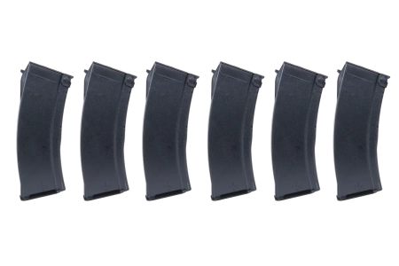 Zestaw 6 Magazynków Mid-cap SRC do replik AK na 100 kulek Czarny + Speedloader