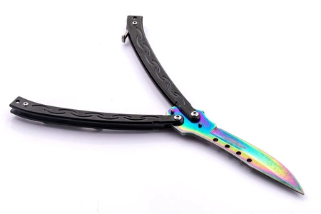 Nóż motylkowy Butterfly Rainbow Fade black