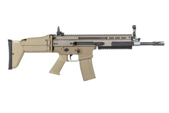 Karabinek szturmowy ASG Cybergun x FN HERSTAL SCAR-L z walizką transportową Tan