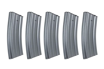 Zestaw 5 sztuk metalowych magazynków mid-cap 120 kulek Specna Arms Szary