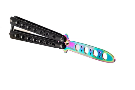 Nóż motylkowy treningowy Rainbow - Fade