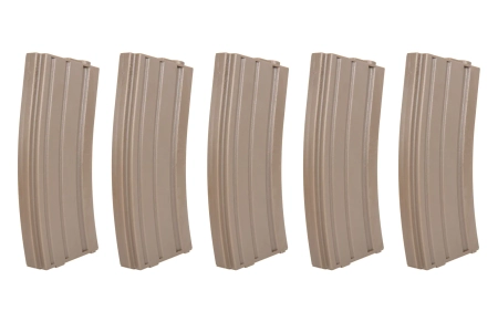 Zestaw 5 Magazynków Mid-Cap SRC do AR/M4 na 140 kulek Tan + speedloader