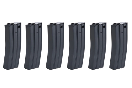 Zestaw 6 magazynków SRC Low-Cap do replik M4 na 70 kulek Czarny