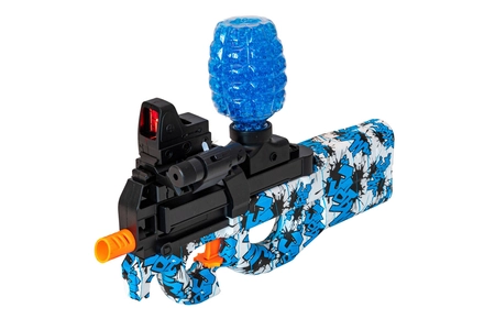 Karabinek na żelowe kulki P90 - niebieski