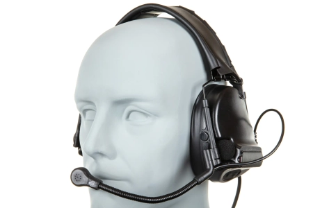 Taktyczny zestaw słuchawkowy Wosport C5 HD-14-A Czarny