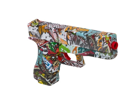 PIstolet sprężynowy 4w1 na żelowe kulki G17 - graffiti