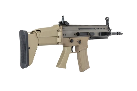 Karabinek szturmowy ASG Cybergun x FN HERSTAL SCAR-L z walizką transportową Tan