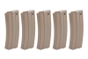 Zestaw 5 Magazynków Mid-Cap SRC do AR/M4 na 140 kulek Tan + speedloader