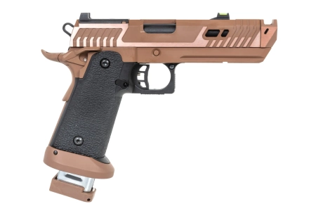 Pistolet ASG SRC Sahara Viper DUAL POWER z walizką transportową i magazynkiem CO2 Flat Dark Earth