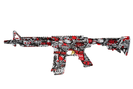 Karabin elektryczny na żelowe kulki M4 - czerwony