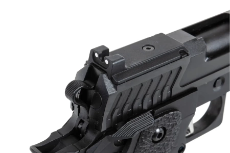 Pistolet ASG SRC Dark Viper DUAL POWER z walizką transportową i magazynkiem green gas Czarny
