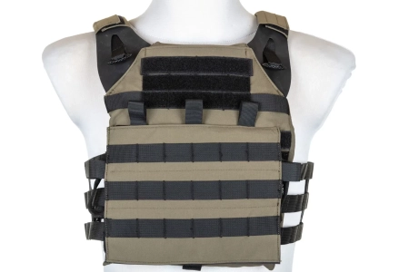 Kamizelka taktyczna Specna Arms Tactical typu Plate Carrier z panelem szturmowym Ranger Green