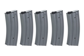 Zestaw 5 sztuk metalowych magazynków low-cap 70 kulek Specna Arms Szary