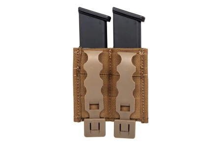 Podwójna ładownica na magazynki pistoletowe Wosport Coyote Brown