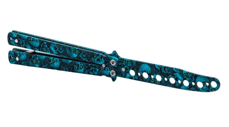 Motylek treningowy, balisong blue full