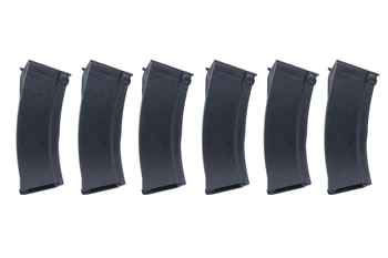 Zestaw 6 Magazynków Mid-cap SRC do replik AK na 100 kulek Czarny + Speedloader