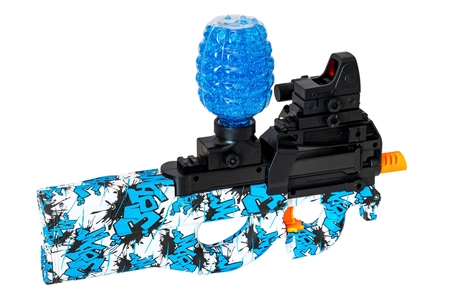 Karabinek na żelowe kulki P90 - niebieski