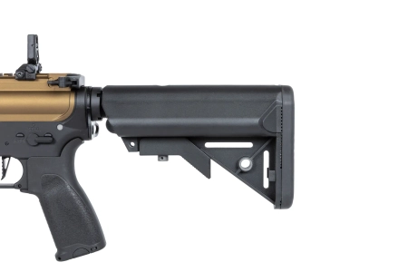 Karabinek ASG Specna Arms RRA SA-E25 HAL ETU™ Chaos Bronze z pomarańczowym urządzeniem wylotowym