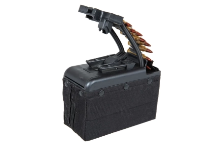 Elektryczny magazynek pudełkowy A&K na 2000 kulek do replik typu M249 z imitacją amunicji Czarny